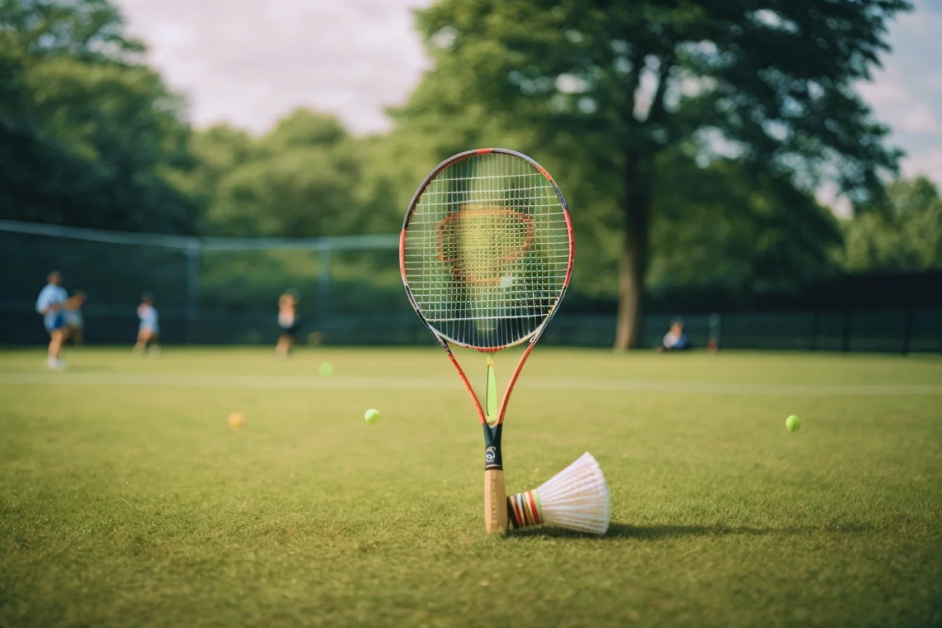 Outdoor badminton activity